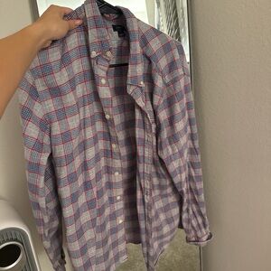 J. Crew Red and Blue Checkered Casual Shirt